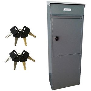 SafePost Briefkasten ScanPro 855 Tiamat anthrazit, Standbriefkasten Stahl 8 Schlüssel 36 x 100 x 23cm