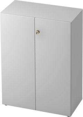 Aktenschrank TOPAS LINE, 3 Ordnerhöhen, Türen abschließbar, lichtgrau/lichtgrau