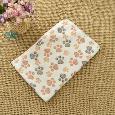 Inspired Living Cozy Paw Print Flannel Pet Blanket And Soft Pet Mat b m