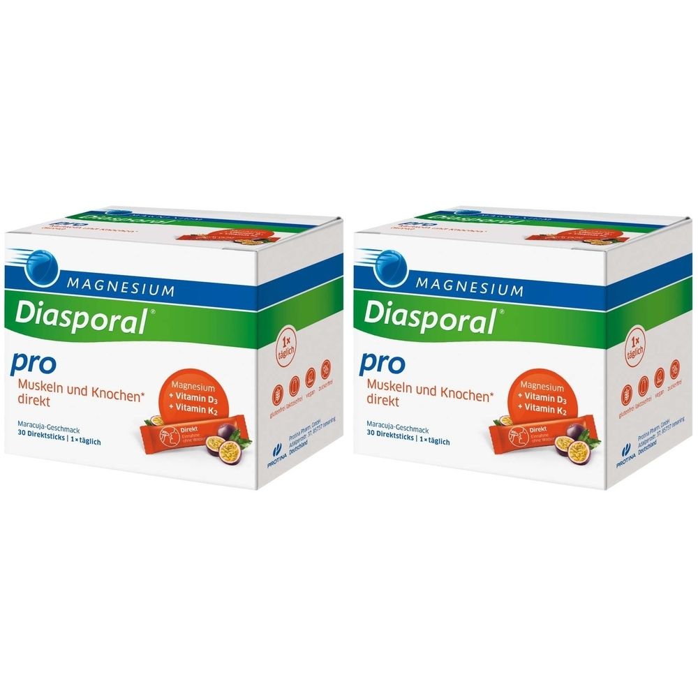 Magnesium Diasporal pro D3+K2 Muskeln+Knochen dir. 2x 2x30 St Granulat