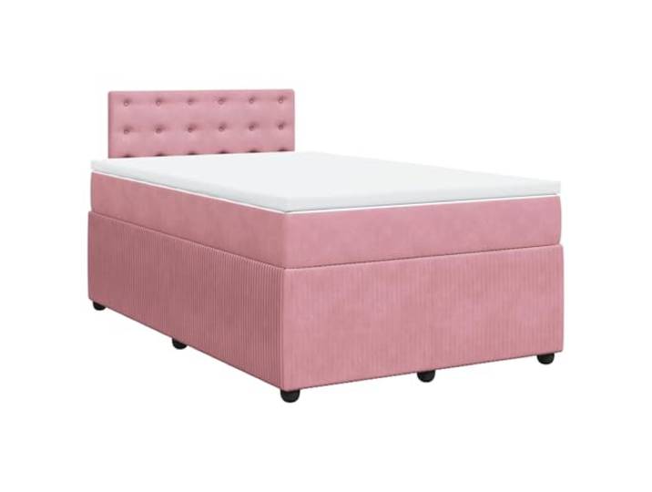 PUGYNBK Boxspringbett, Samt, Rosa, 120 x 190 cm Taschenfedern, waschbarer Matratzenschoner, Lattenrost, atmungsaktive Unterstützung