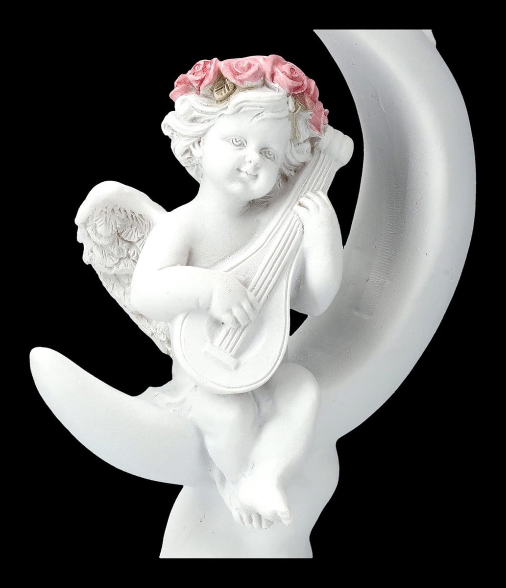 Handbeschilderd wit cherub engelbeeld voor woondecoratie, Hoogte: 185 cm
