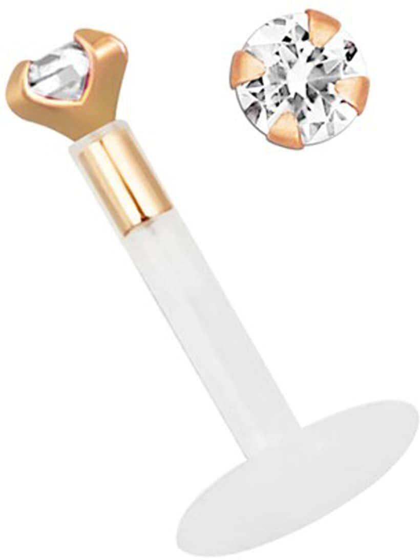 Dehnschnecke ADELIA´S "Piercing Ohrpiercing", Damen, Gr. onesize, rosa (rosegold), Titan, Piercings, Teflon ist Allergiefrei und als Erstpiercing zugelassen