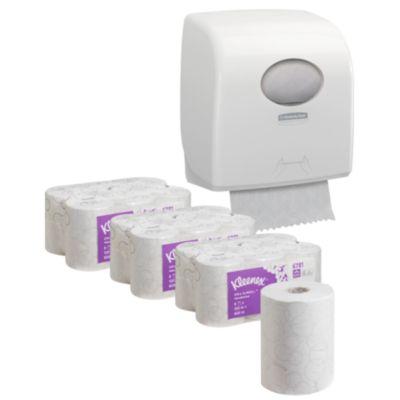 Sparset Kleenex® Ultra™ Slimroll™ Rollenpapiertücher 6781, 18 Rollen á 100 m + gratis Kimberly-Clark® Aquarius™ Slimroll™ Rollenhandtuchspender 7955, weiß