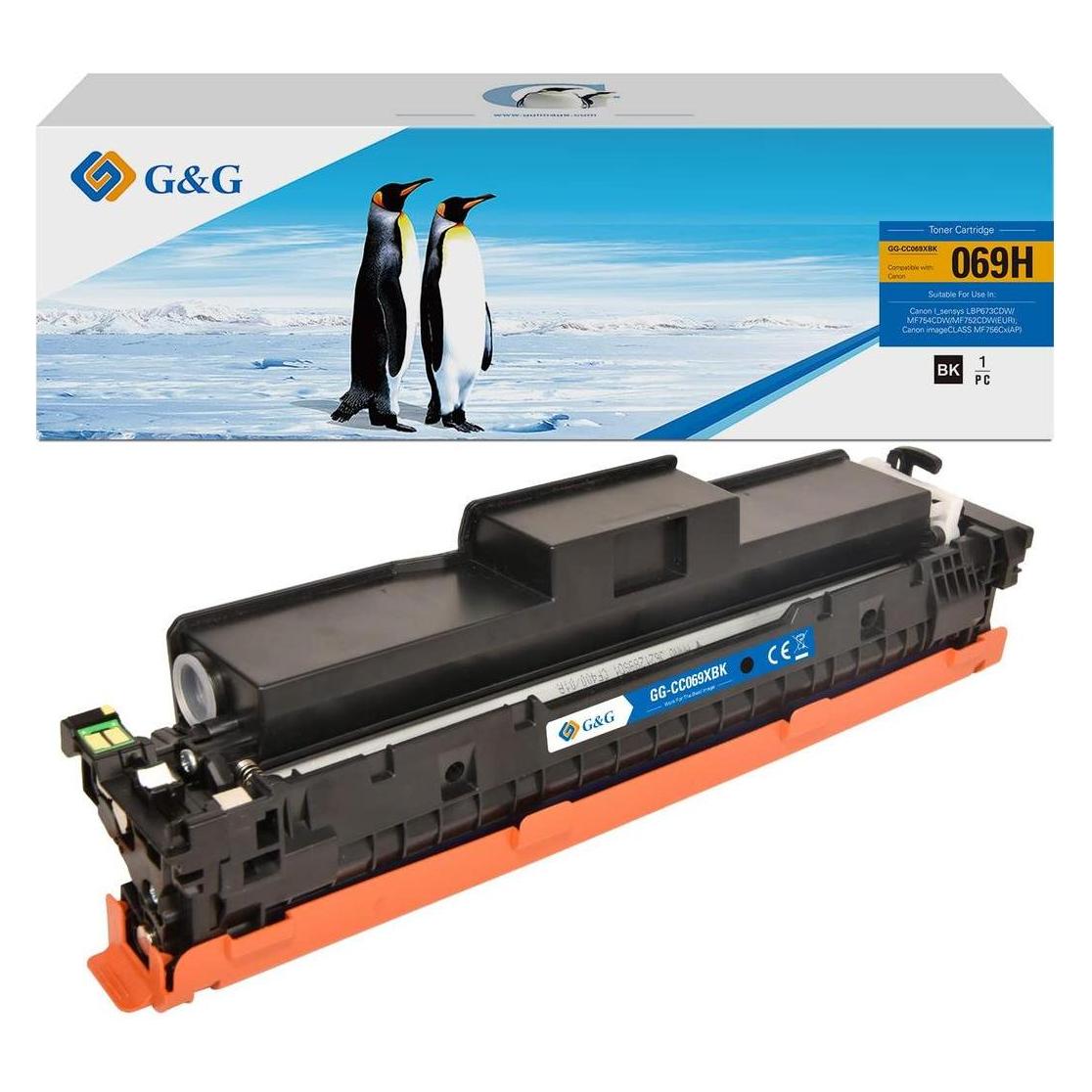 G & G Huismerk 069H XL Toner Alternatief voor Canon 069 069H Zwart (BK) (21366)