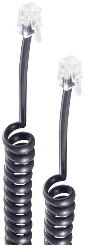 Shiverpeaks Telefonhörer Anschlusskabel [1x RJ10-Stecker 4p4c - 1x RJ10-Stecker 4p4c] vergoldete Steckkontakte 2m Schwarz