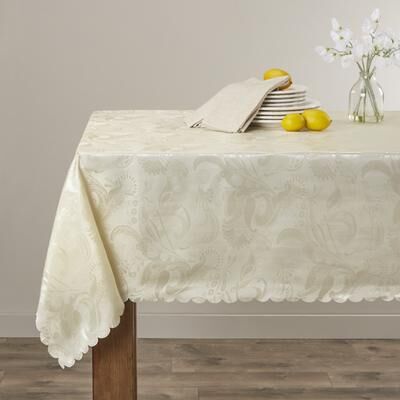 Violet Linen European Rose Pattern Tablecloth