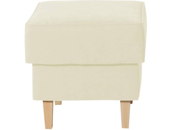 Max Winzer Hocker Lorris, Creme, Holz, Buche, quadratisch, 53x45x53 cm, Goldenes M, Made in Europe, Wohnzimmer, Hocker, Sitzhocker