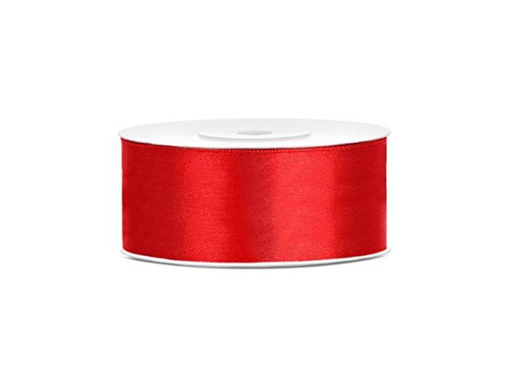 Satijnlint rood, 25 mm, 25 m
