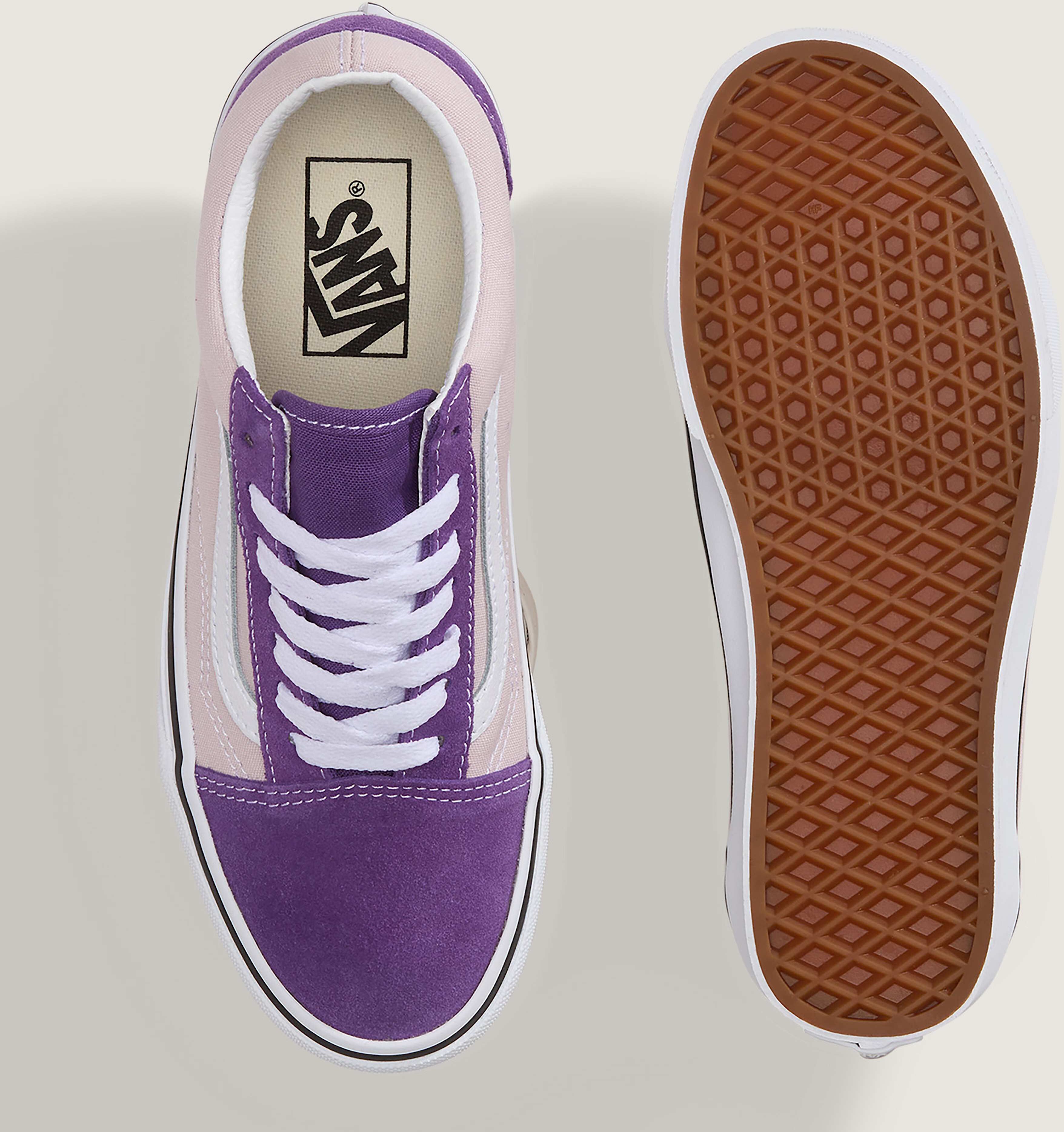 Sneaker VANS "Old Skool", Damen, Gr. 37, lila (hl8, pale pink, prism lila), Leder, Textil, Schuhe Sneaker hl8, pale pink, prism lila 37