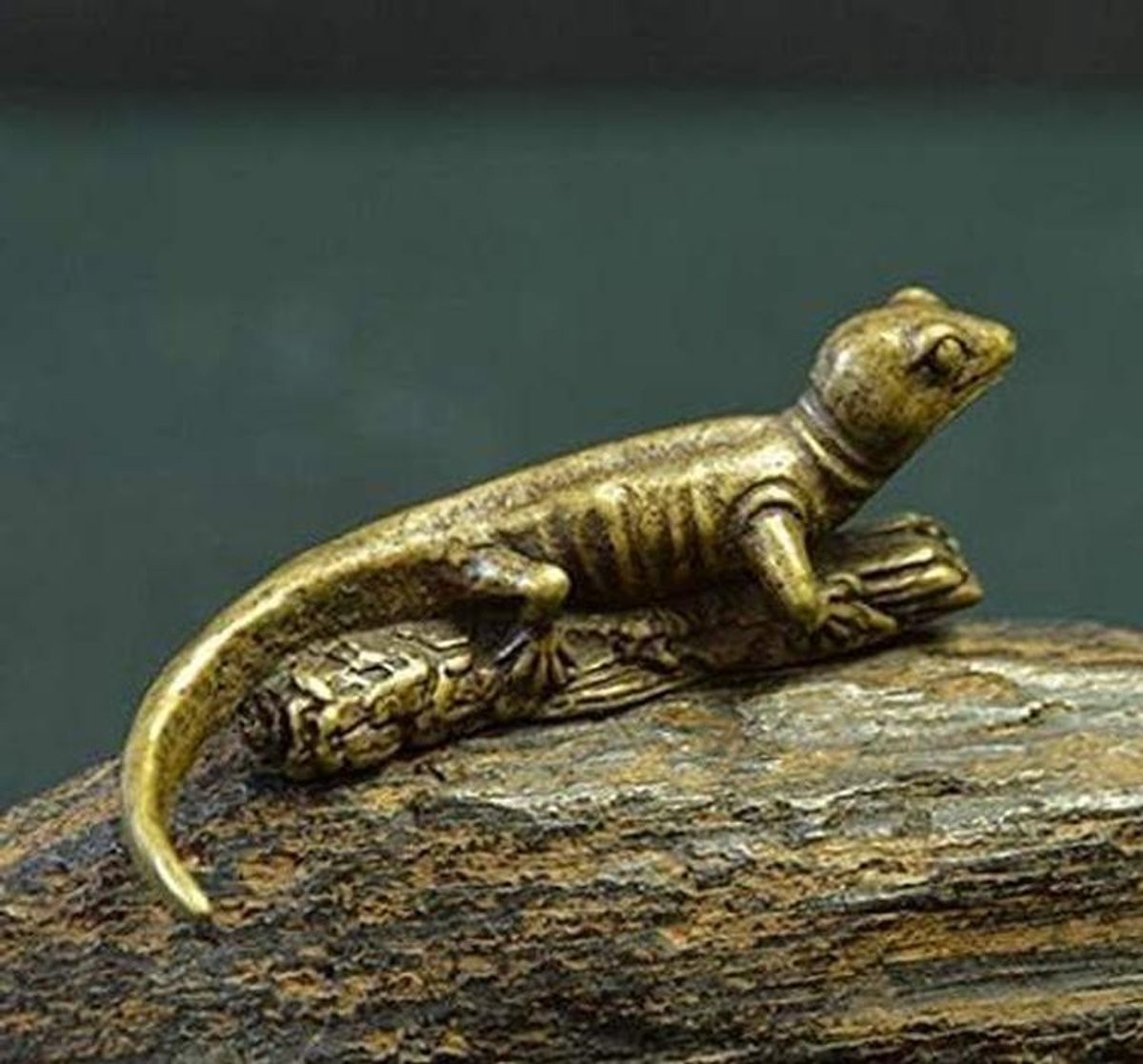 Archaize Bronzen Hagedis Beeldje voor Tafeldecoratie