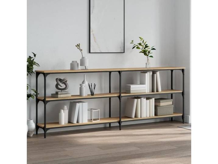 Table console chêne sonoma 200x29x75 cm bois d'ingénierie 834111
