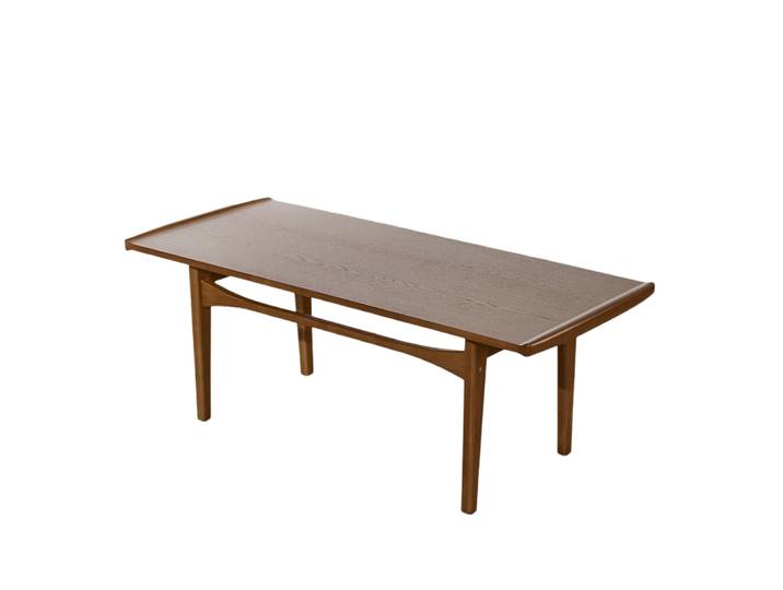 Table basse style scandinave, plateau en chêne marron