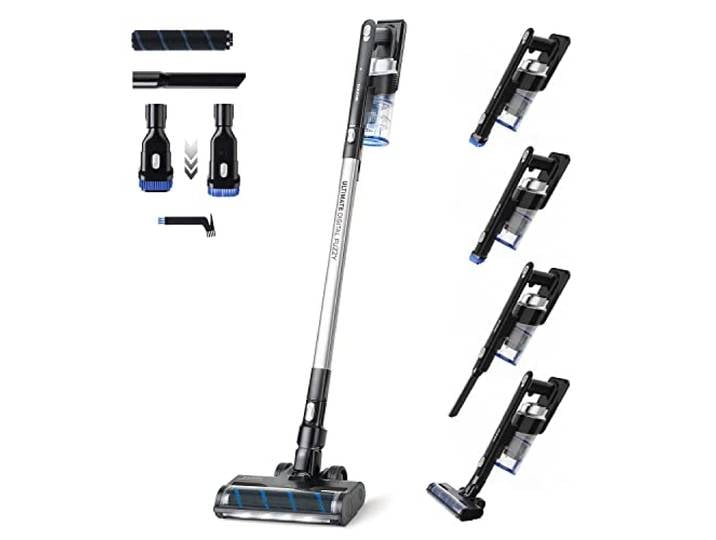Taurus Ultimate Digital Fuzzy - Aspirateur balai sans fil 3 en 1\, puissance d'aspiration 20 000PA\, Autonomie 40 min\, 25\,9V\, 2 vitesses\, Charge rapide\, Léger\, Lumière LED