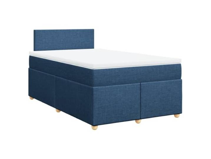 Makastle Boxspringbett mit Matratze Blau 120x200 cm Stoff Taschenfederkernmatratze