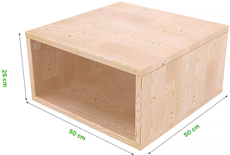 ABC MEUBLES Aufbewahrungswürfel Holz 50x50 cm - Weiß