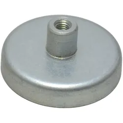 16 Ferrit-Topfmagnete mit Gewindebuchse 40 mm | 18 mm | Ferrit, Stahl, silber