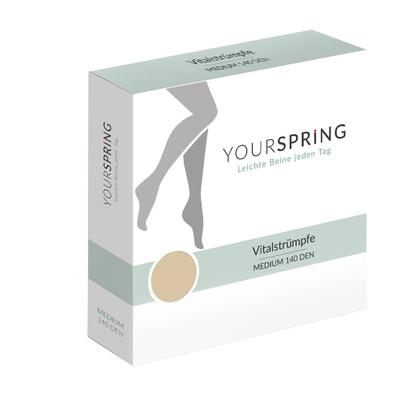 Yourspring medium transparent 140den AD 38/39 nuss 2 St Strümpfe