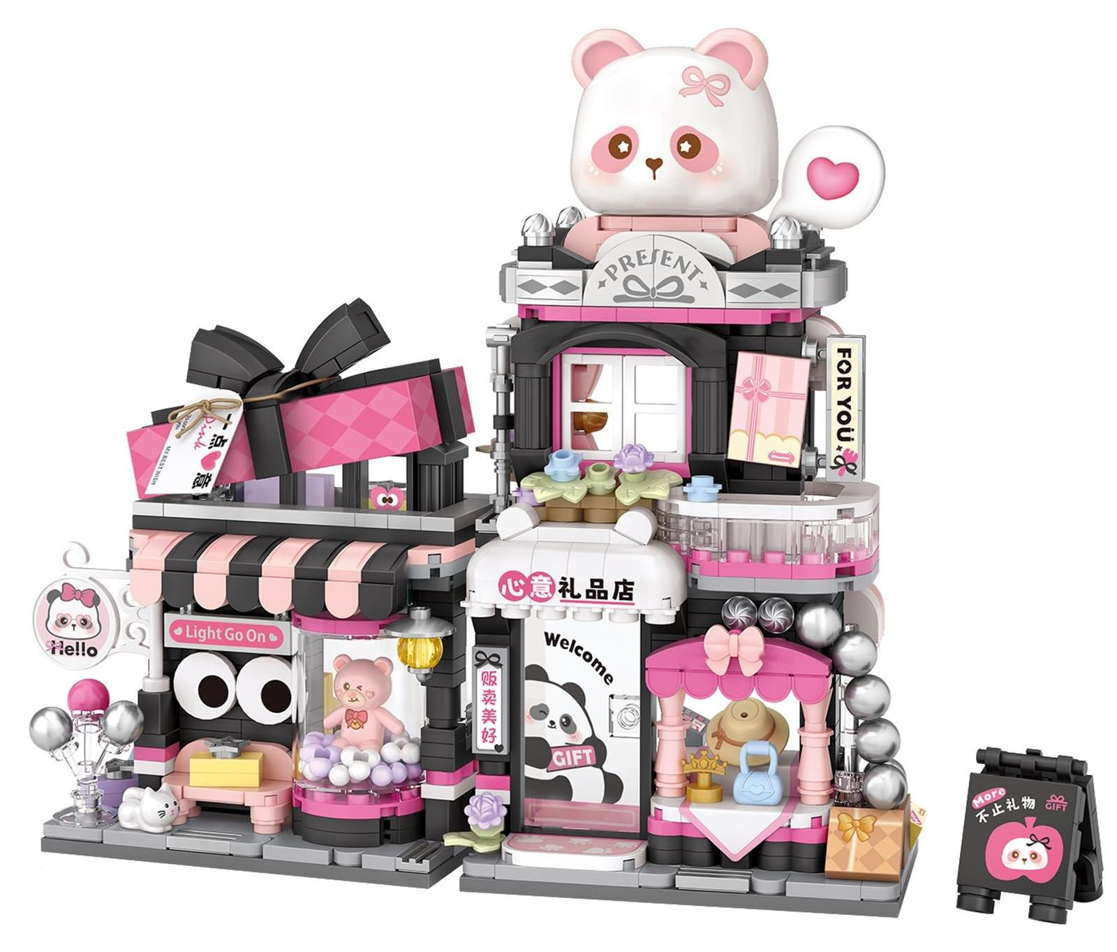 Mini Stad Winkel Bouwstenen Set met Dieren Thema
