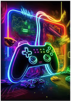 Inspire Picks Gaming Room Wall Art Set 3pcs Gamepad Punk Style Canvas Posters For Gamers zlh3593 20x30cm Unframed