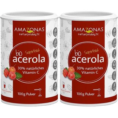 Acerola 100% Bio 30% nat.Vit.C ohne Zusätze Pulver 2x 2x100 g