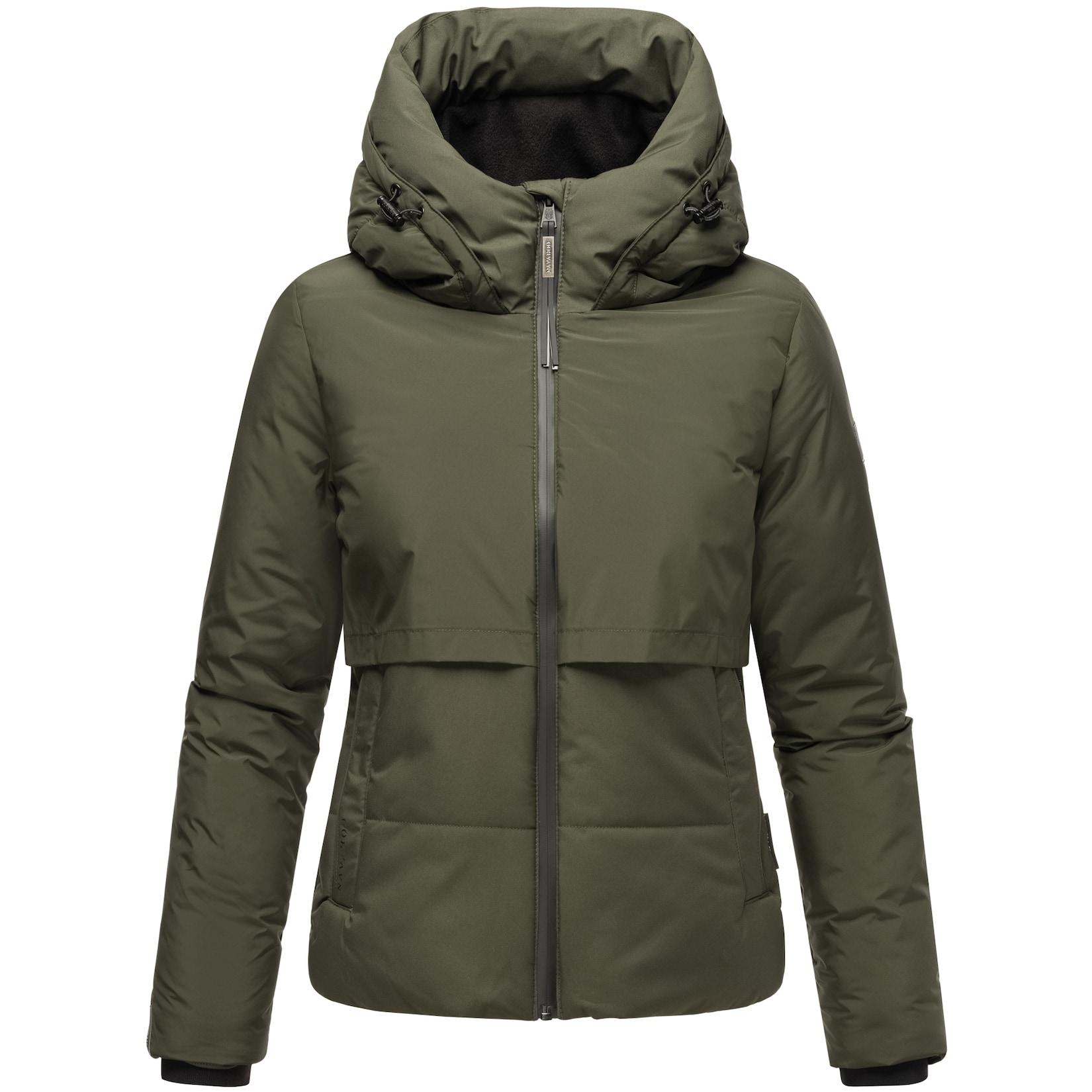 NAVAHOO Damen Winterjacke Recyceltes gefütterte Outdoor Jacke Kapuze & Stehkragen Liebesküken