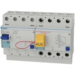 DOEPKE FI-Schutz mit Zusatz 4-polig 440V 25A DFS4 025-4/0,30-A KV TWIN 0,3A Reiheneinbaugerät A