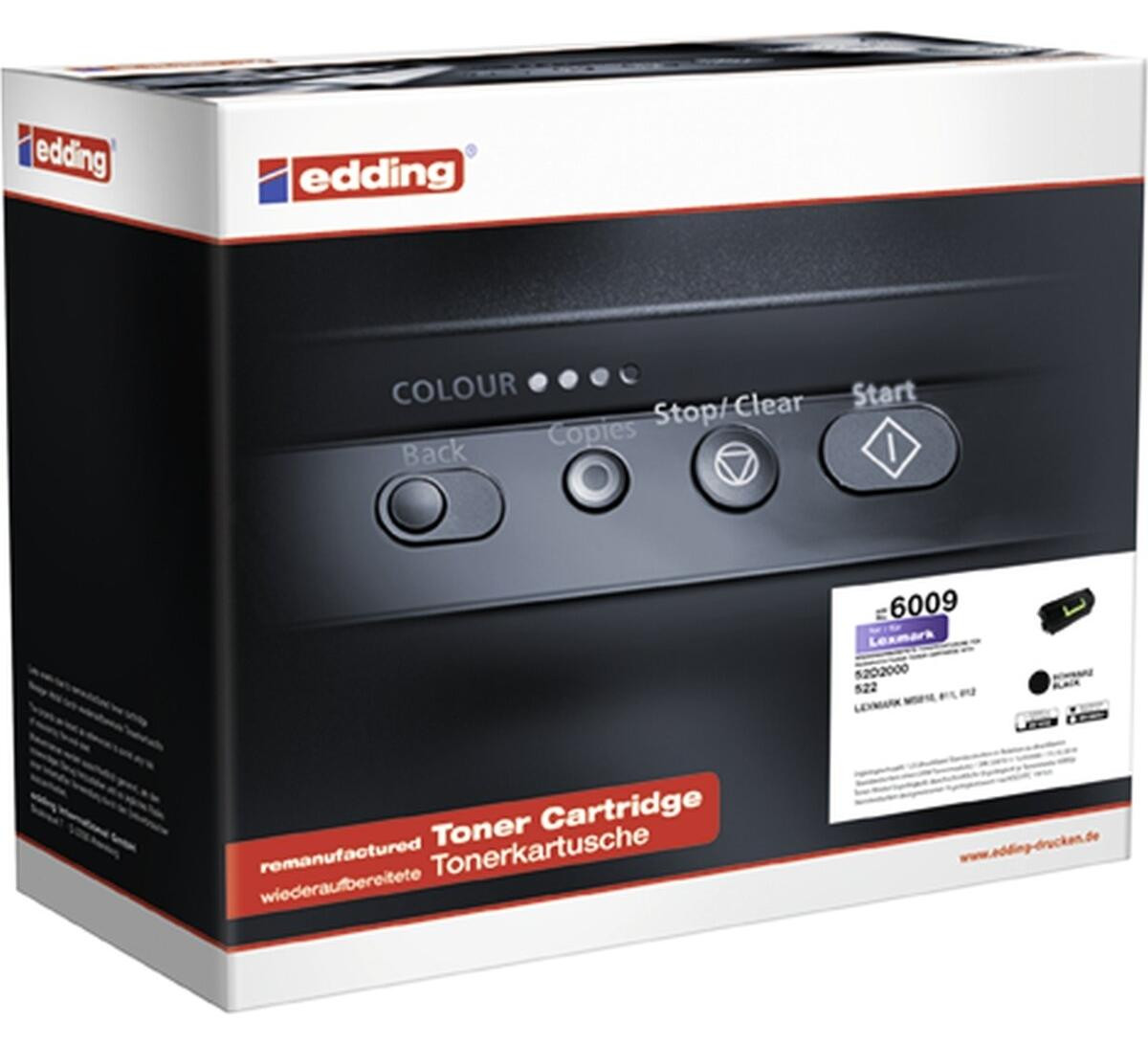 Edding EDD-6009 Zwarte Toner vervangt Lexmark 52D2000