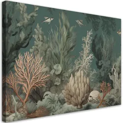 WANDBILD für das badezimmer korallen und fische