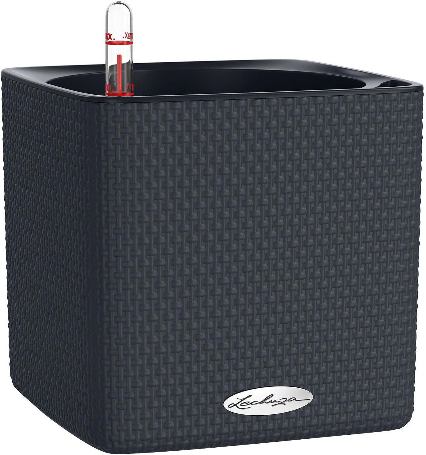 Kräutertopf "Lechuza Cube Color 16 Grau", grau, B:16cm H:16cm T:16cm, Kunststoff, Pflanzgefässe, Kräutertopf grau B/H/T: 16cm x 16cm x 16cm