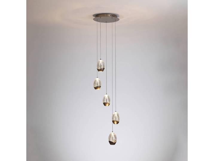 Searchlight Hängelampe Seeds, dimmbar, creme / amber, für Wohn- / Esszimmer, Glas