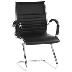 Besucherstuhl Parma V Schwarz/Chromfarben