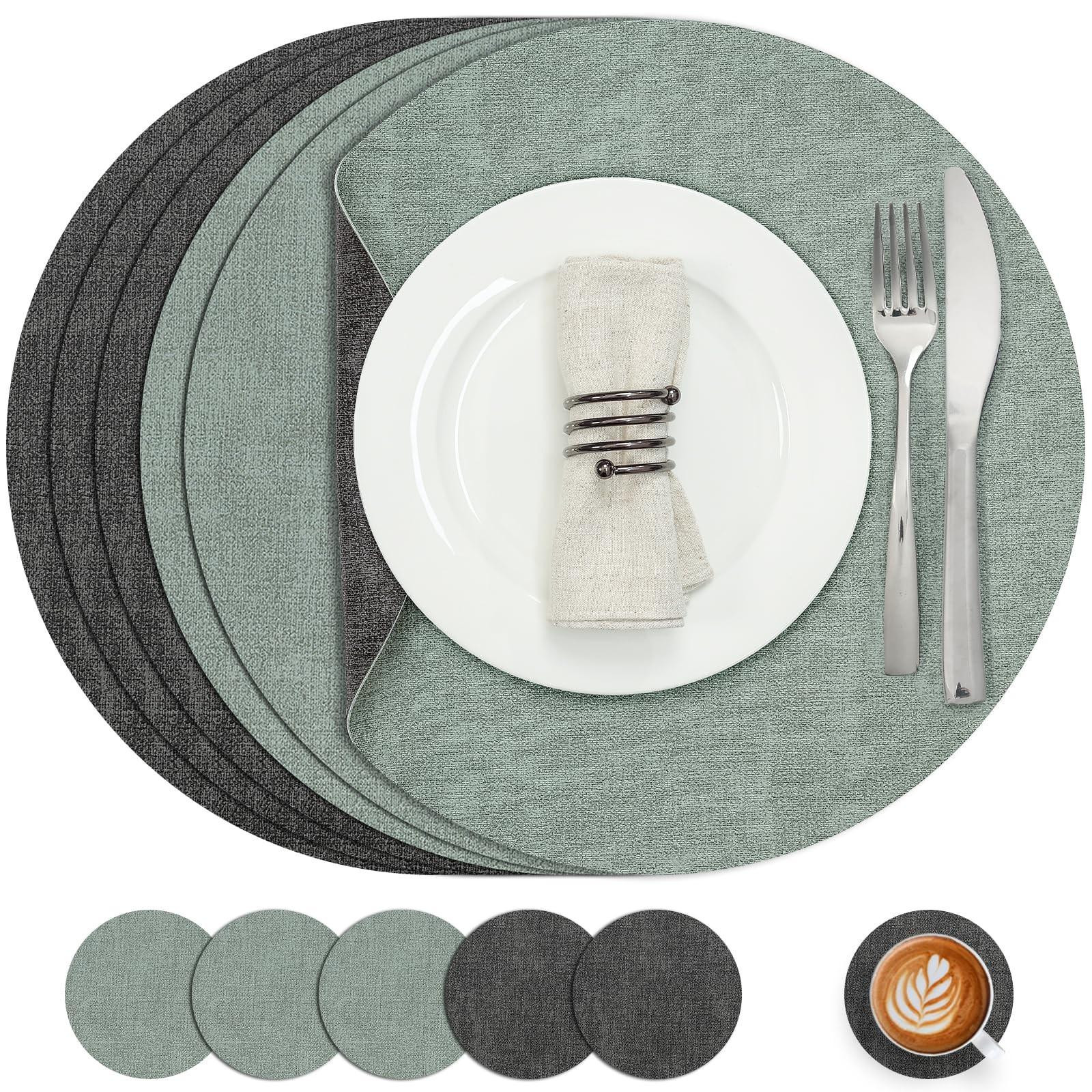 6-delige waterdichte placemat en coaster set