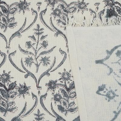 Fabdivine Honeycomb or Waffle Weave Hand Block Floral Print Hand Towel, Kitchen Gift Use