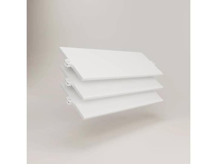 pamo Regalboden weiß inkl. Montagezubehör 91 x 30 cm 3er Set I höhenverstellbar I stoß- & Kratzfest I für offenen Kleiderschrank Made in Germany
