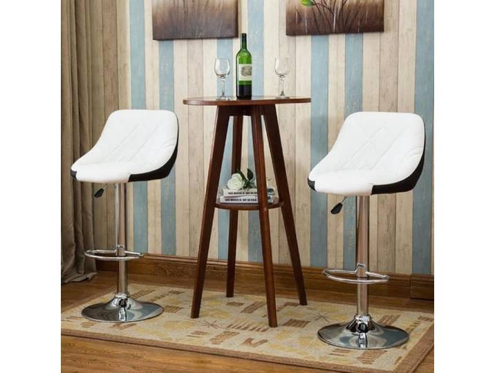 Chaises de Bar - Pivotantes - Réglables - Dossier Rembourré - Lot de 6