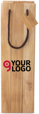 Busta in carta effetto legno 1 bottiglia abeto Personalizzate o neutre