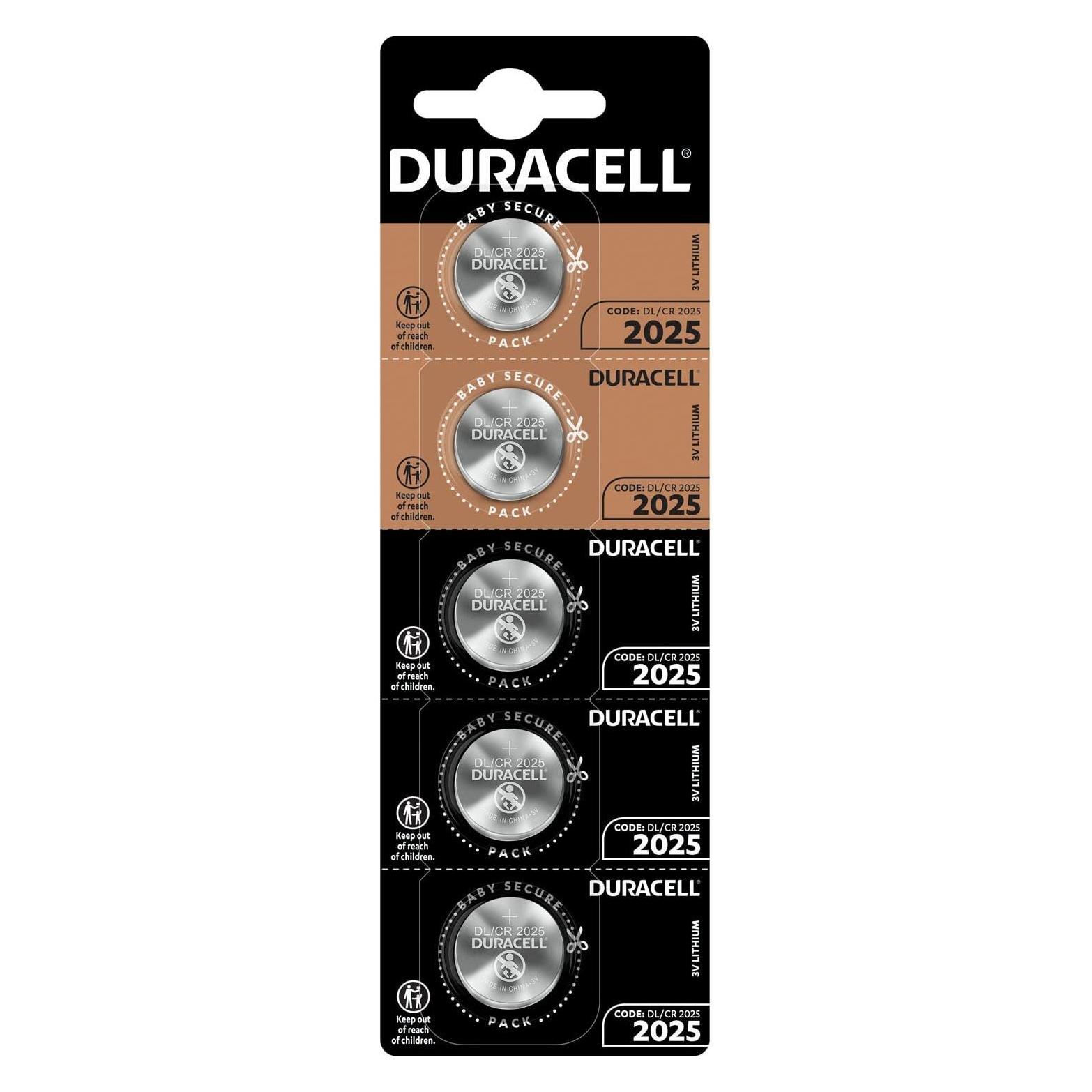 Duracell Knopfzelle CR2025 (5 Stk., CR2025, 150 mAh) (071841)