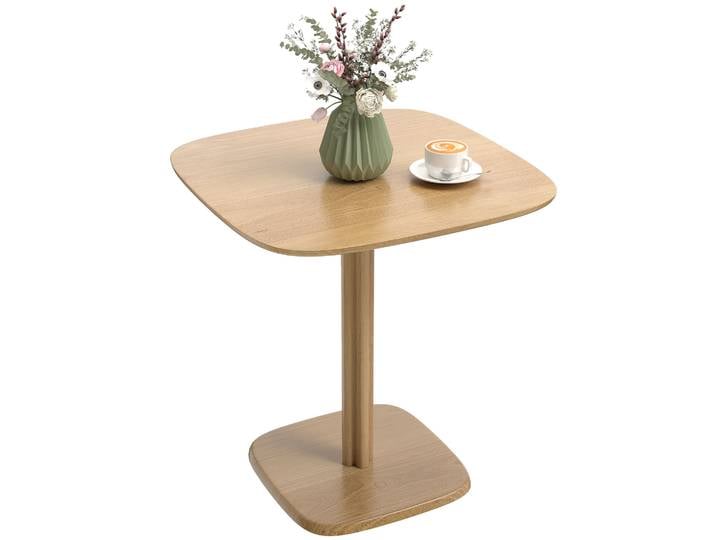 HOMCOM Table à manger en bois, table de cuisine carrée pour 4 personnes, pour petits espaces, 70x70x75 cm, bois naturel