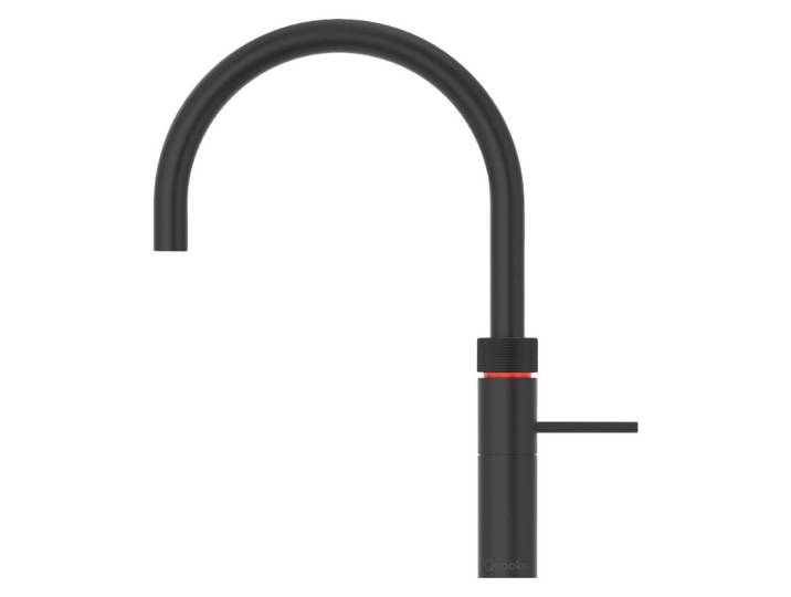 Quooker Küchenarmatur Fusion Round, Schwarz, Metall, 4x36.6x25.1 cm, flexible Anschlussschläuche, Trinkwassersystem, Keramikkartusche, schwenkbarer Auslauf, für kochendes Wasser geeignet, Sprudelwasser geeignet, Küchen, Küchenausstattung, Küchenarmaturen