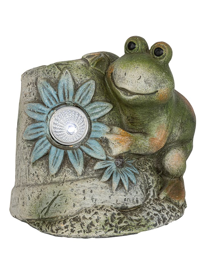 HGD Holz-Glas-Design Gartenfigur "Frosch" in Bunt - (B)12,5 x (H)11,5 x (T)10,5 cm - onesize