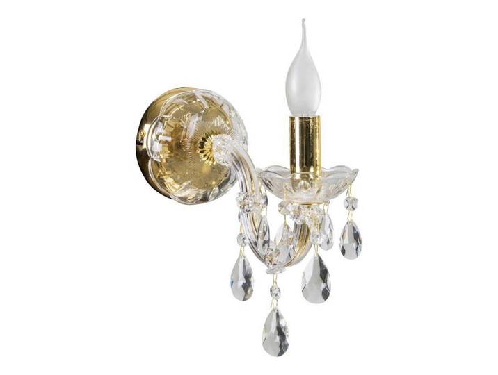 Wandleuchte Maria Teresa, Goldfarben, Metall, 26x24x12 cm, Lampen & Leuchten, Innenbeleuchtung, Spots & Strahler, Wandstrahler