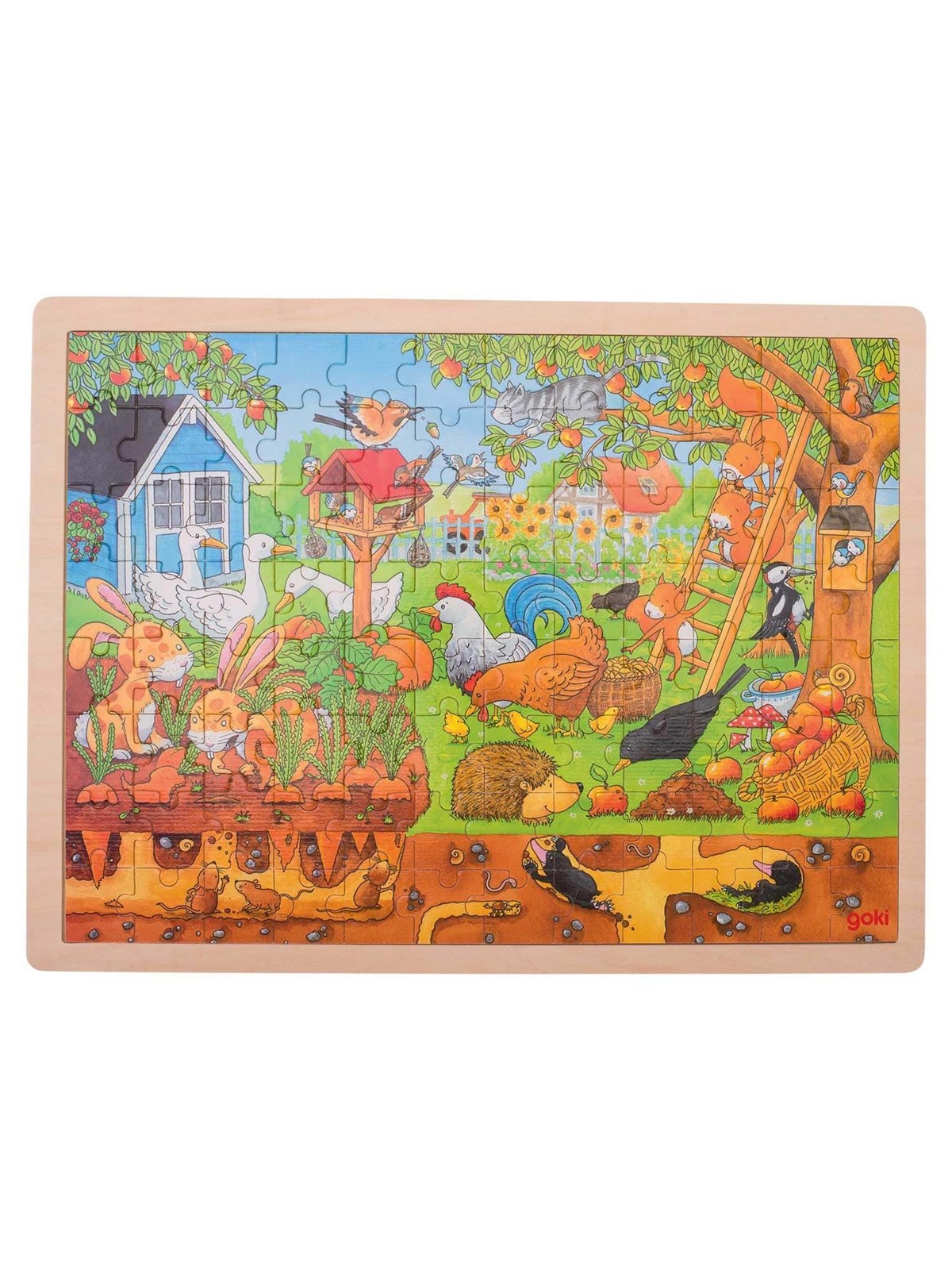 Goki Wooden Puzzle - Life in the Garden Holz