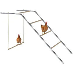 PawHut Hühner Spielgerüst aus Holz, Spielplatz für Hühnern mit Hühnerstangen Schaukel