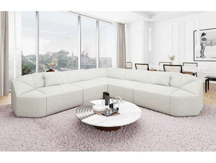 Sofa Dreams Ecksofa Luxus Couch Design Strukturstoff Sofa Cabrera L Form Stoff, Loungesofa