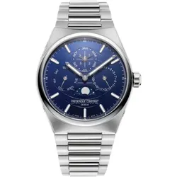 Frederique Constant Highlife Perpetual Calendar Manufacture FC-775N4NH6B - Matt with globe pattern embossed in the center,blau,Edelstahl - 41mm