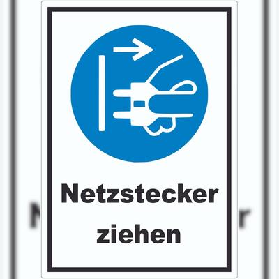 HB-Druck Netzstecker ziehen Aufkleber A5 (148x210mm)