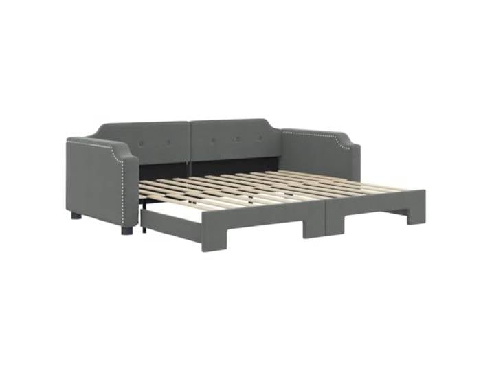 PUGYNBK Schlafsofa, Stoff, dunkelgrau, 100 x 200 cm Struktur aus Holz und Metall, Lattenrost im Lieferumfang enthalten, Matratze nicht im Lieferumfang enthalten