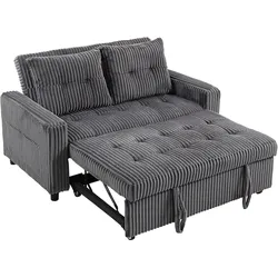 SCHLAFSOFA Polyester Stahl Dunkelgrau