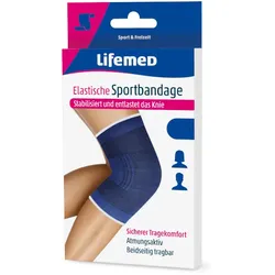LifemeD Elastische Sportbandage Knie XL 1 St Bandage